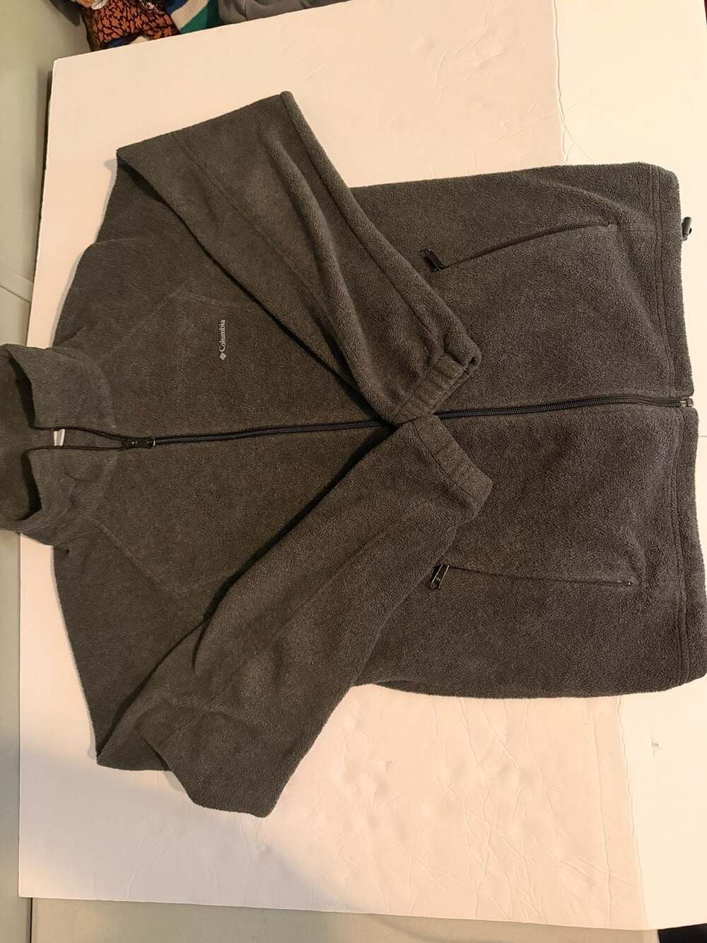 Columbia Full Zip Women’s Gray Fleece Jacket Outdoor Hiking Size L